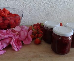 Strawberry and rose petal jam
